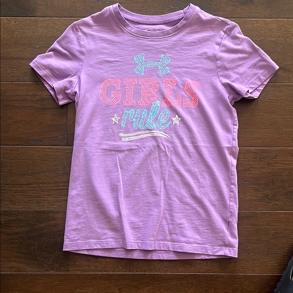 Under Armour Pink Short Sleeve Tee Graphic Design